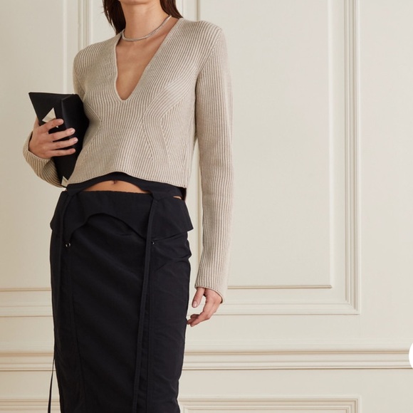 GAUGE 81 | Kold cropped ribbed wool sweater - Picture 1 of 5